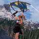 a dragonborn uses a botw glider in skyrim